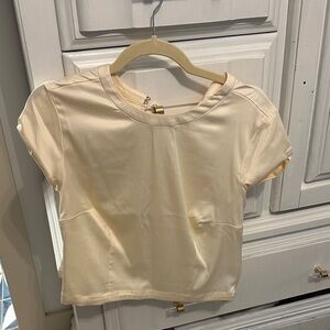 Anthropologie Ivory Satin Top